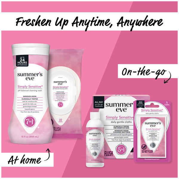 Summer's Eve Feminine Cleansing Wipes, Simply Sensitive