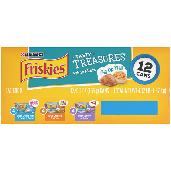 Purina Friskies Gravy Wet Cat Food , Tasty Treasures Prime Filets
