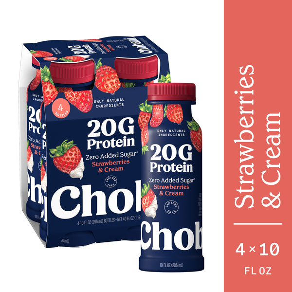 Chobani Zero Added Sugar Lactose Free Greek Strawberries & Cream Yogurt Protein Drink
