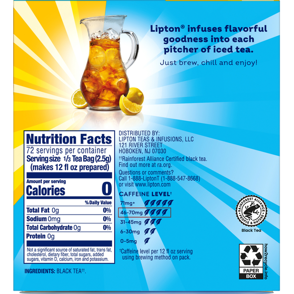 Lipton Tea Bags Iced Tea Family Size