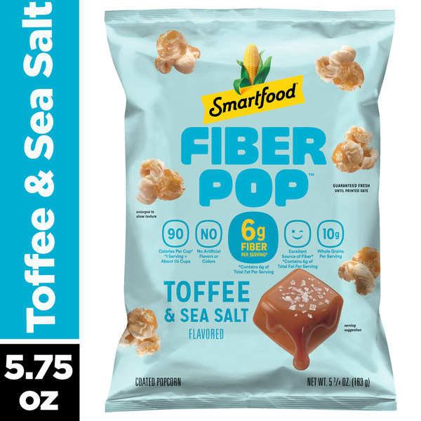 Smartfood Fiber Pop Popcorn Toffee And Sea Salt