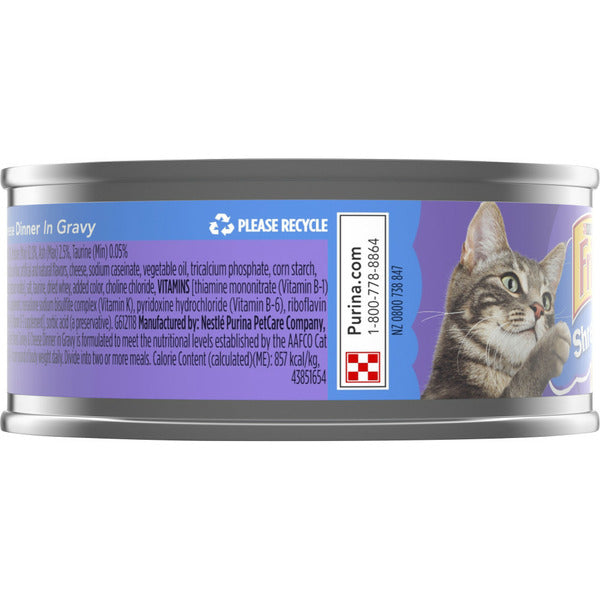Purina Friskies Gravy Wet Cat Food, Shreds Turkey & Cheese Dinner