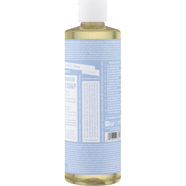Dr. Bronner's Unscented, Pure-Castile Liquid Soap