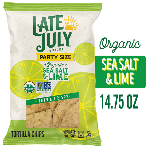 LATE JULY Snacks Restaurant Style Sea Salt & Lime Tortilla Chips