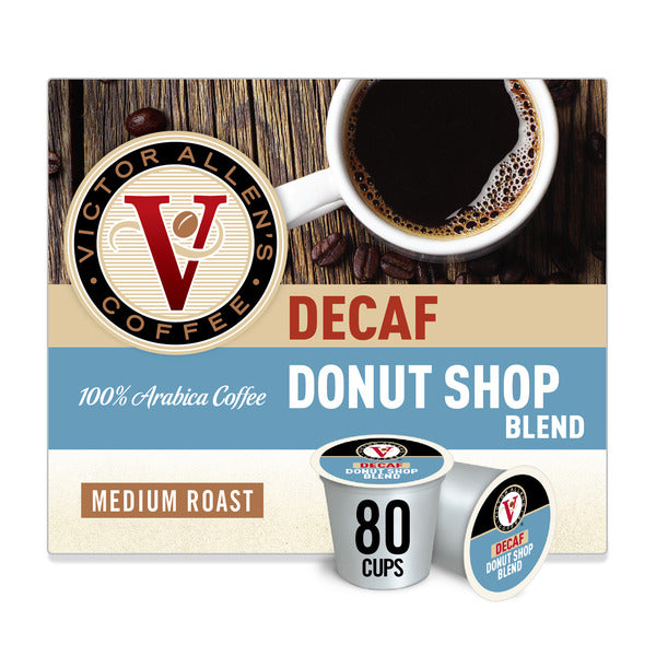 Victor Allen's Coffee Decaf Donut Shop Blend, Medium Roast, Single Serve Coffee Pods