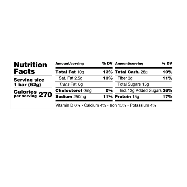 Kate's Real Food Peanut Butter Brownie Protein Bar