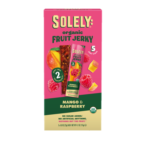 Solely: Fruit Jerky, Organic, Mango & Raspberry, Multipack
