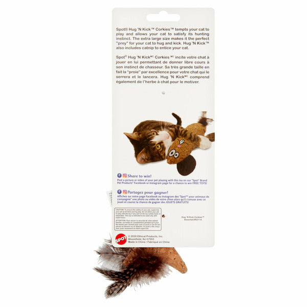 SPOT Hug 'n Kick Corkies Catnip Cat Toy