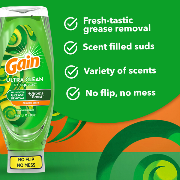 Gain Ultra EZ-Squeeze Dish Soap Liquid, Summer Watermelon