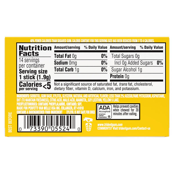 Trident Pineapple Twist Sugar Free Gum