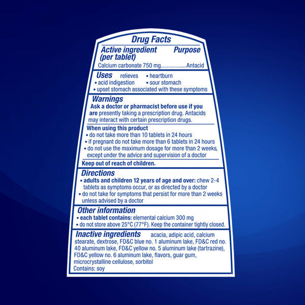 TUMS Chewable Extra Strength Antacid Tablets