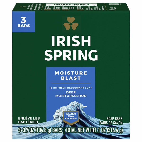 Irish Spring Men's Bar Soap, Moisture Blast