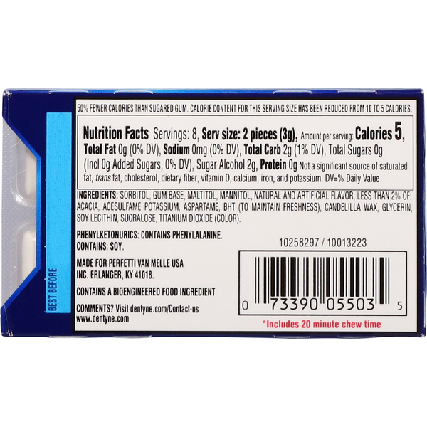Dentyne Gum, Sugar Free, Peppermint
