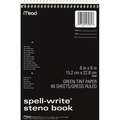 Mead Steno Book, Spell-Write, Green Tint, Gregg Ruled, 80 Sheets