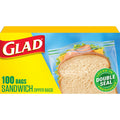 Glad Zipper Food Storage Sandwich Bags