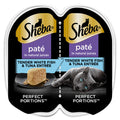 SHEBA PERFECT PORTIONS Perfect Portions Wet Cat Food Pate White Fish and Tuna, 2.6 oz. Twin-Pack Trays (24 Count)