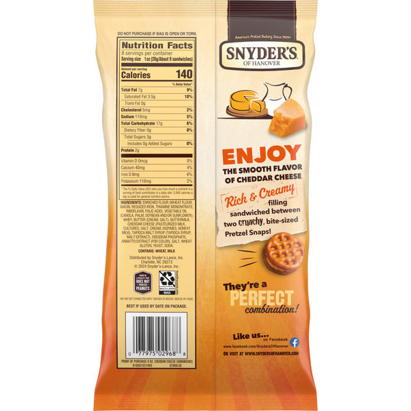 Snyder's of Hanover Cheddar Cheese Filled Pretzel Sandwiches