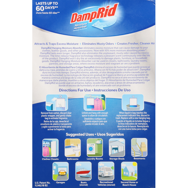 DampRid Moisture Absorber, Fresh Scent, Hanging Bag, 3 Pack