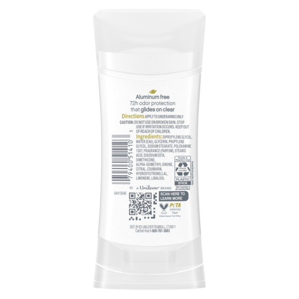 Dove Aluminum Free Deodorant Stick, Dragon Fruit & Coconut Cream