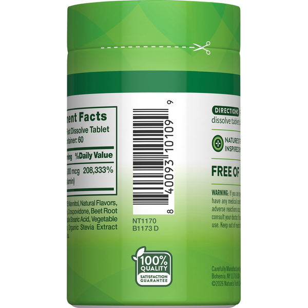 Nature's Truth Vitamin B-12, 5,000 mcg Tablets