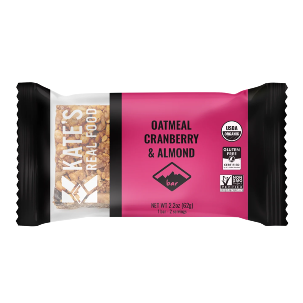 Kate's Real Food Organic Snack Bar, Oatmeal Cranberry & Almond