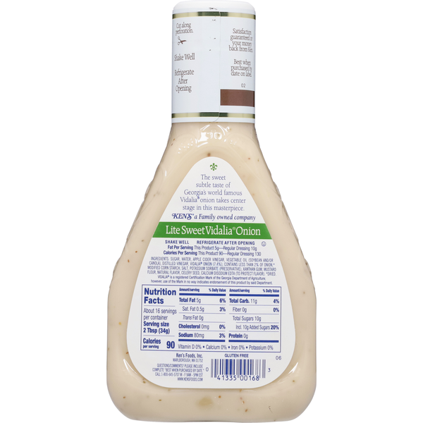 Ken's Steak House Lite Sweet Vidalia Onion Dressing