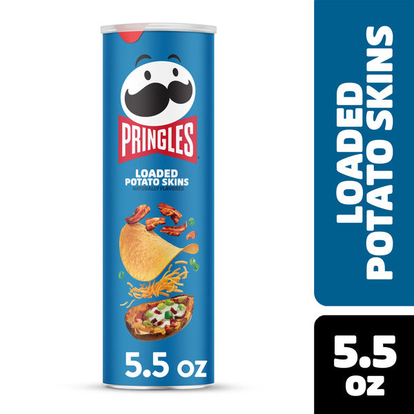 Pringles Loaded Potato Skins Potato Crisps Chips, Lunch Snacks, 5.5 oz