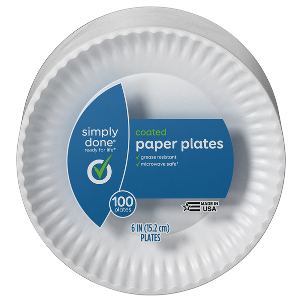 Simply Done Paper Plates, Coated