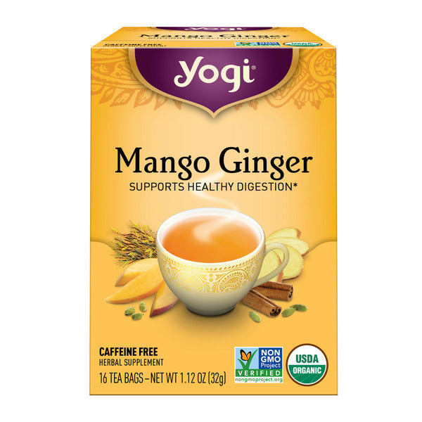 Yogi Tea Herbal Tea, Mango Ginger, Supports Digestion, Caffeine Free