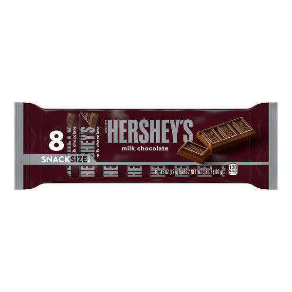 Hershey's Milk Chocolate Snack Size, Candy Bars, .45 oz (8 Count)