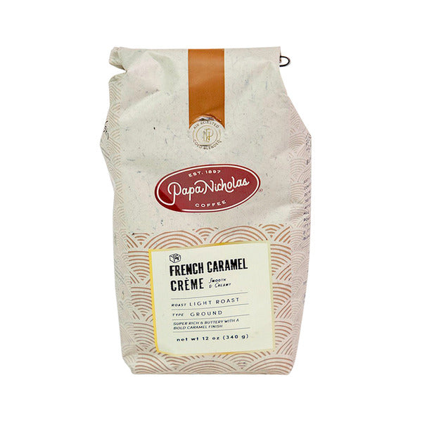 PapaNicholas Coffee Light Roast Premium Ground Coffee French Caramel Creme