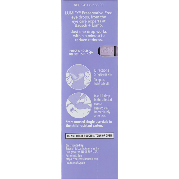 Bausch & Lomb Preservative Free Redness Reliever Eye Drops