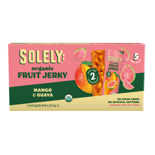 Solely: Fruit Jerky, Organic, Mango & Guava, Multipack