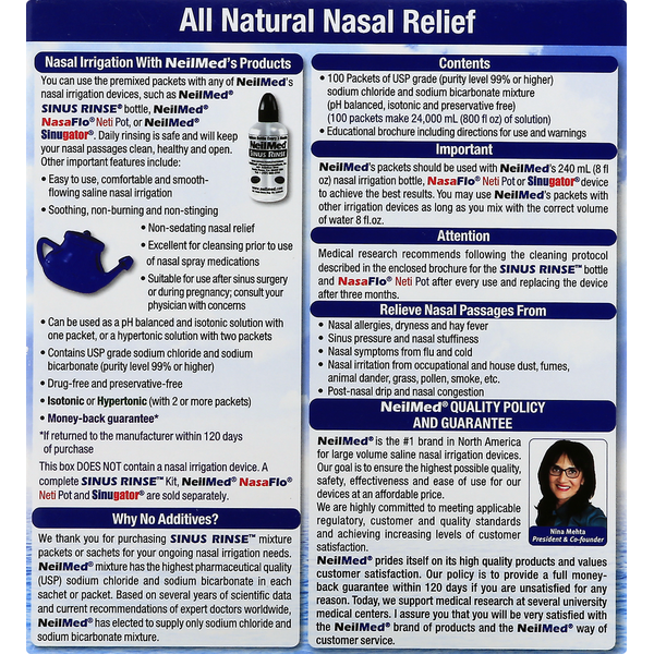 NeilMed Saline Nasal Rinse, Premixed Packets