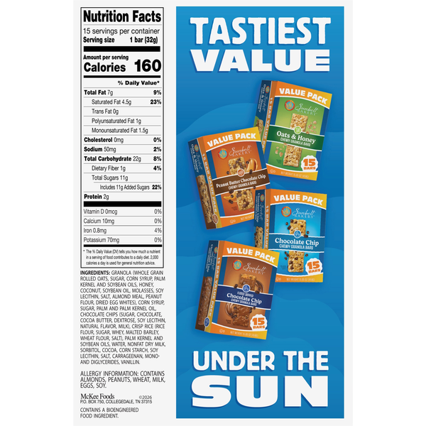 Sunbelt Bakery Fudge Dipped Chewy Chocolate Chip Granola Bars Value Pack