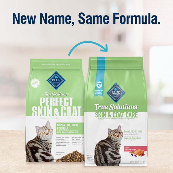 Blue Buffalo True Solutions Perfect Skin & Coat Natural Adult Dry Cat Food, Salmon