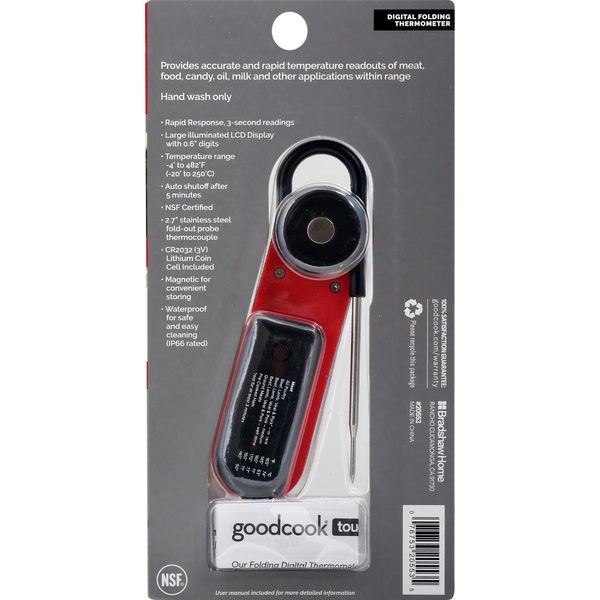 GoodCook Thermometer, Digital, Folding