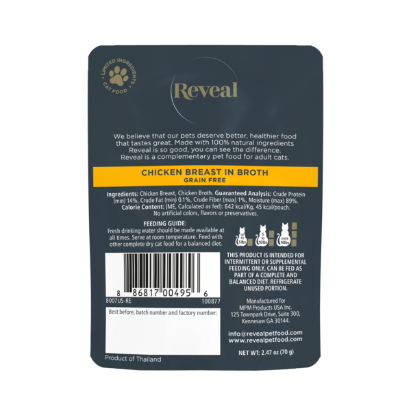 Reveal Natural Wet Cat Food, Chicken Breast in Broth