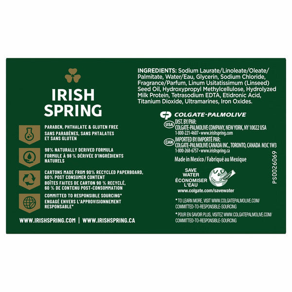 Irish Spring Men's Bar Soap, Moisture Blast