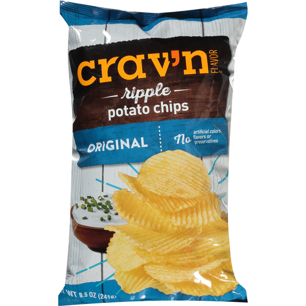 Crav'n Flavor Potato Chips, Original, Ripple