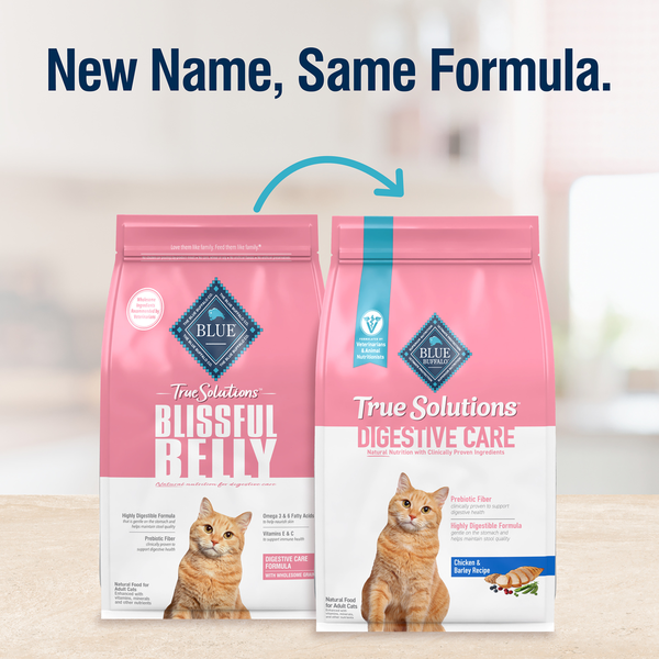 Blue Buffalo True Solutions Blissful Belly Natural Digestive Care Adult Dry Cat Food, Chicken