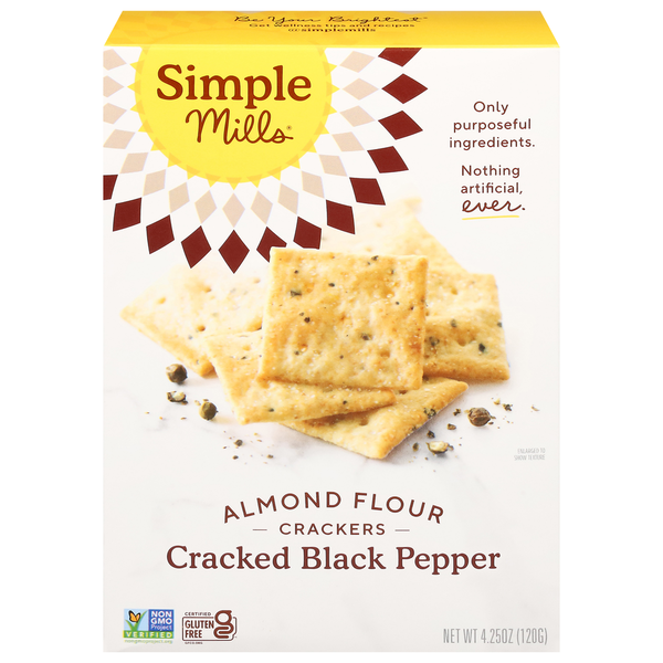 Simple Mills  Almond Flour Crackers, Cracked Black Pepper