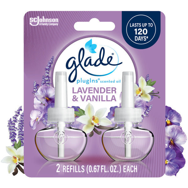 Glade PlugIns Scented Oil Refills, Air Freshener, Lavender & Vanilla