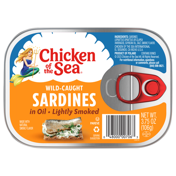 Chicken of the Sea Wild Caught Sardines in Oil, Lightly Smoked