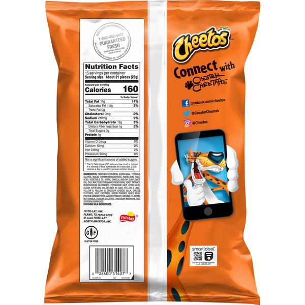 Cheetos Cheese Flavored Snacks, Flamin' Hot, Crunchy, Party Size