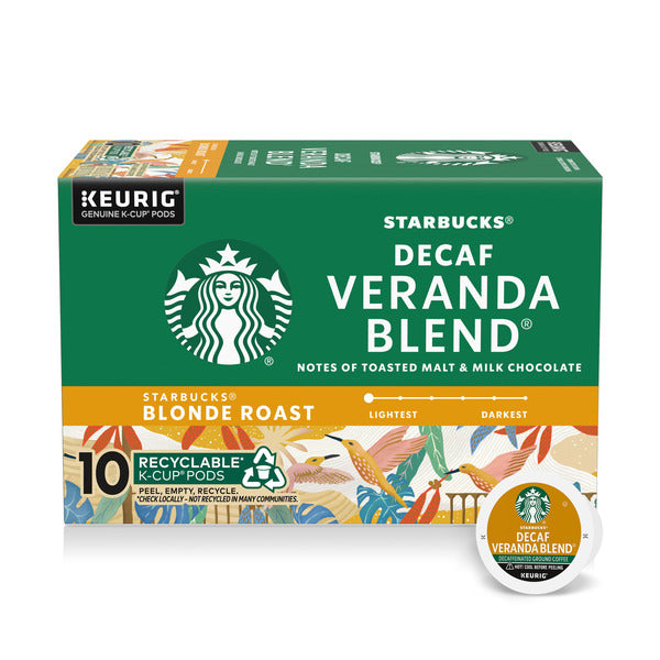 Starbucks Decaf Veranda Blend Blonde Roast K-Cup Coffee