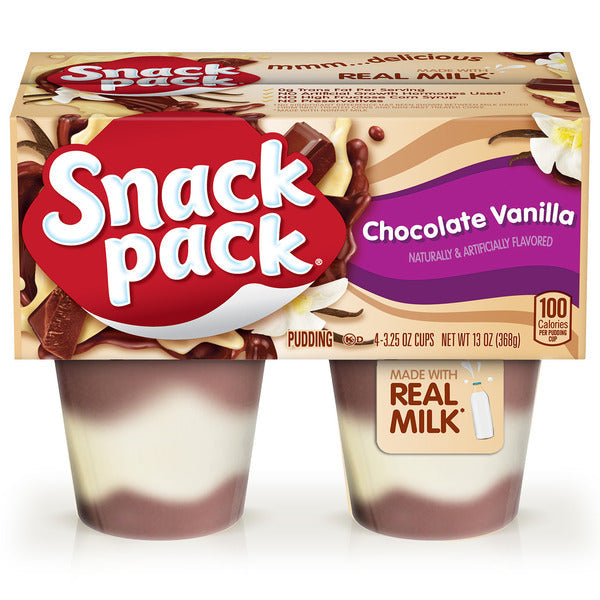 Snack Pack Chocolate Vanilla Flavored Pudding