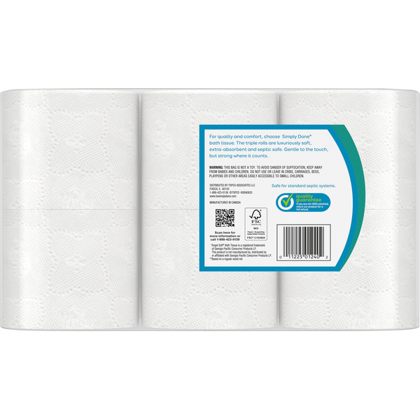 Simply Done Soft 2-Ply Triple Rolls Bath Tissue