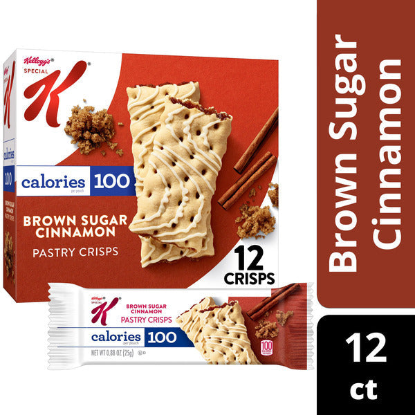 Special K Bar Kellogg's Special K Bar Brown Sugar Cinnamon Pastry Crisps, 100 Calorie Snacks, 12 Count