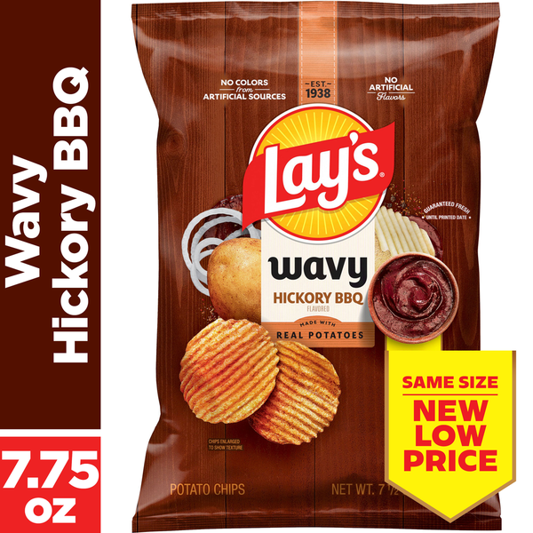 Lay's Wavy Potato Chips Hickory BBQ